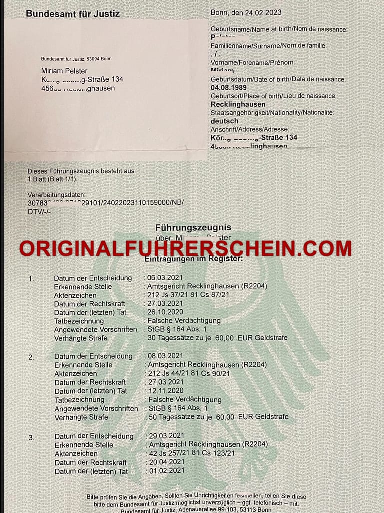 Authentische registrierte und gefälschte Führerscheine und andere EU-Dokumente wie Pässe, MPU, Führungszeugnis und Bootsführerschein online ohne Prüfung in nur 5 Tagen.